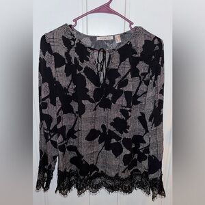 Elegant Black Floral Blouse